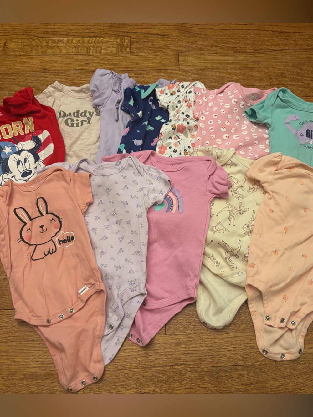 Mixed Baby Girls Short-Sleeve Onesies - Assorted Colors
